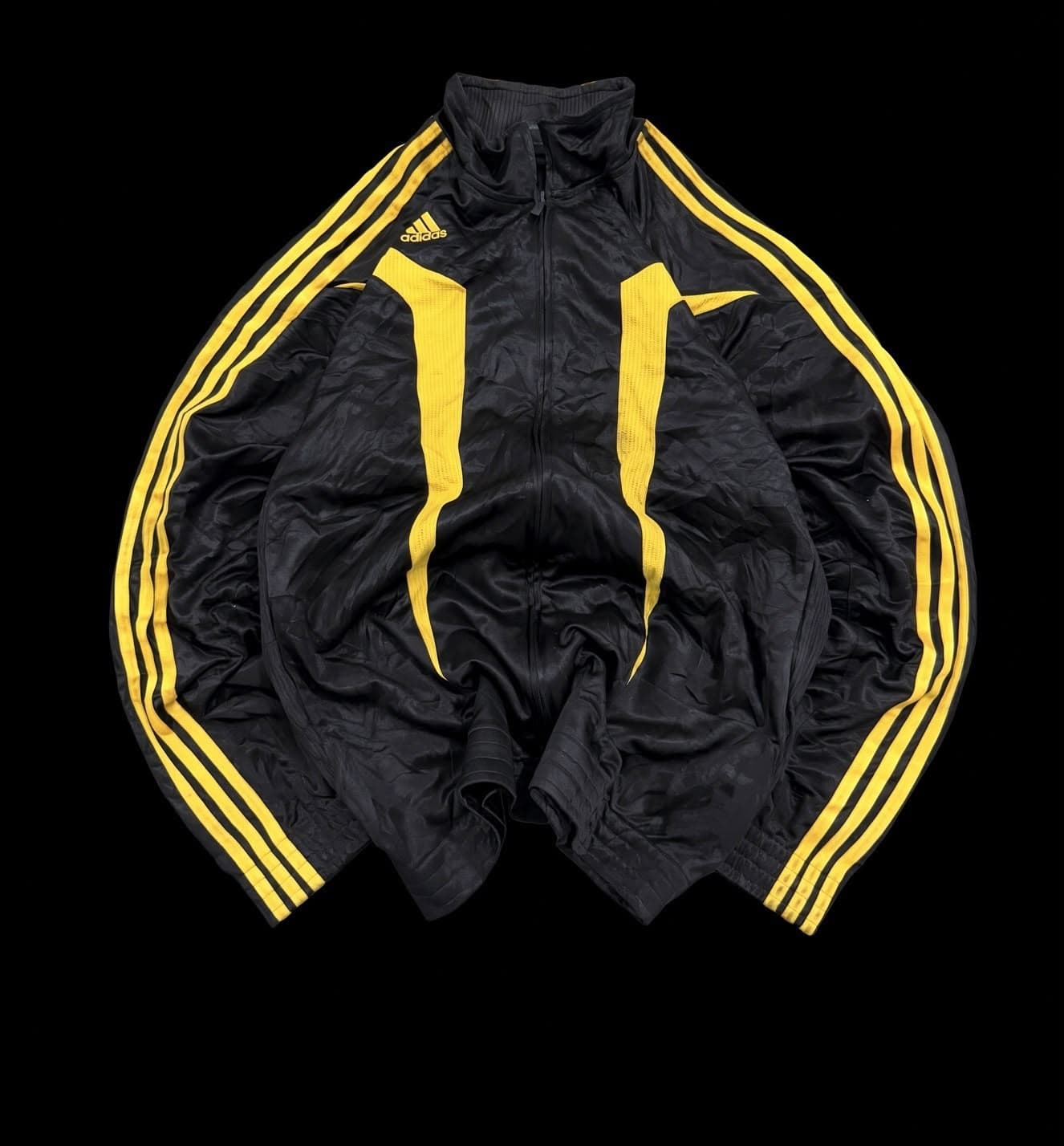Vintage Adidas Black & Neon Yellow Track Jacket