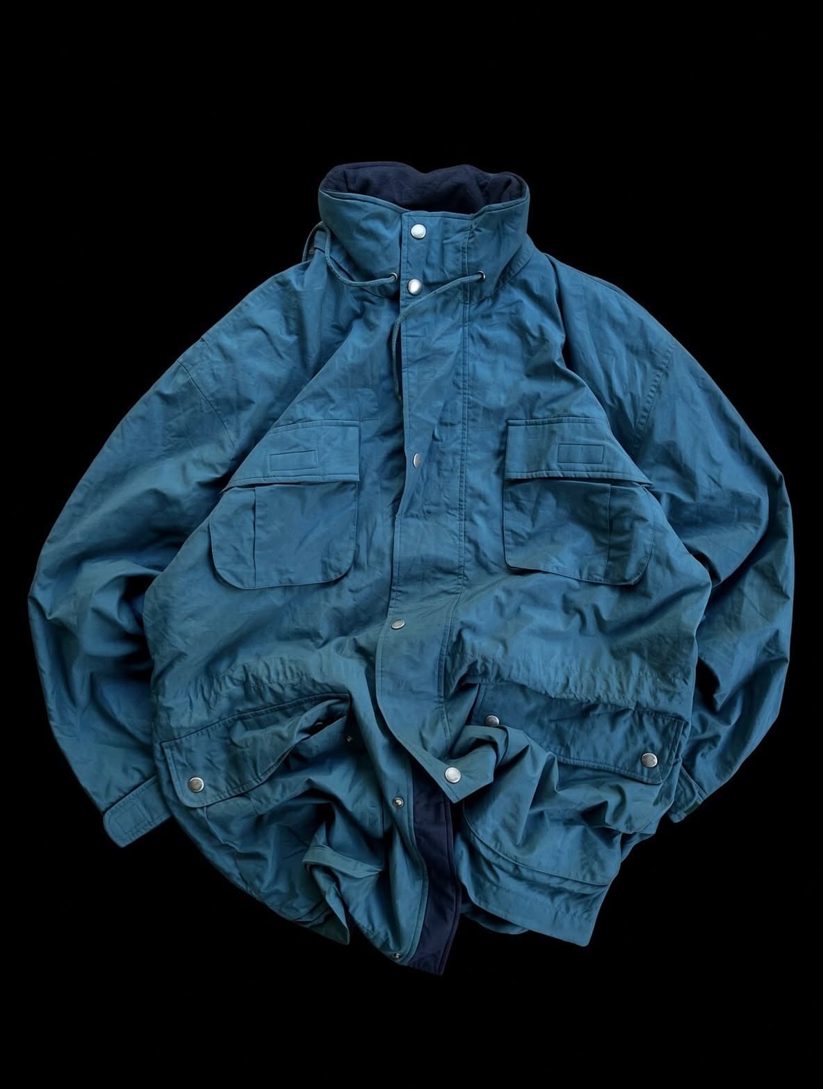Vintage Deep Teal 4-Pocket Cargo Utility Jacket